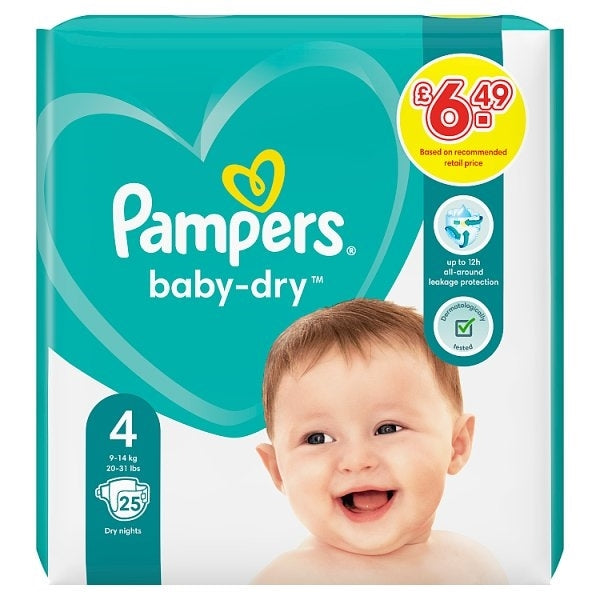 Pampers Nappies Size 4 Maxi 25 Pack