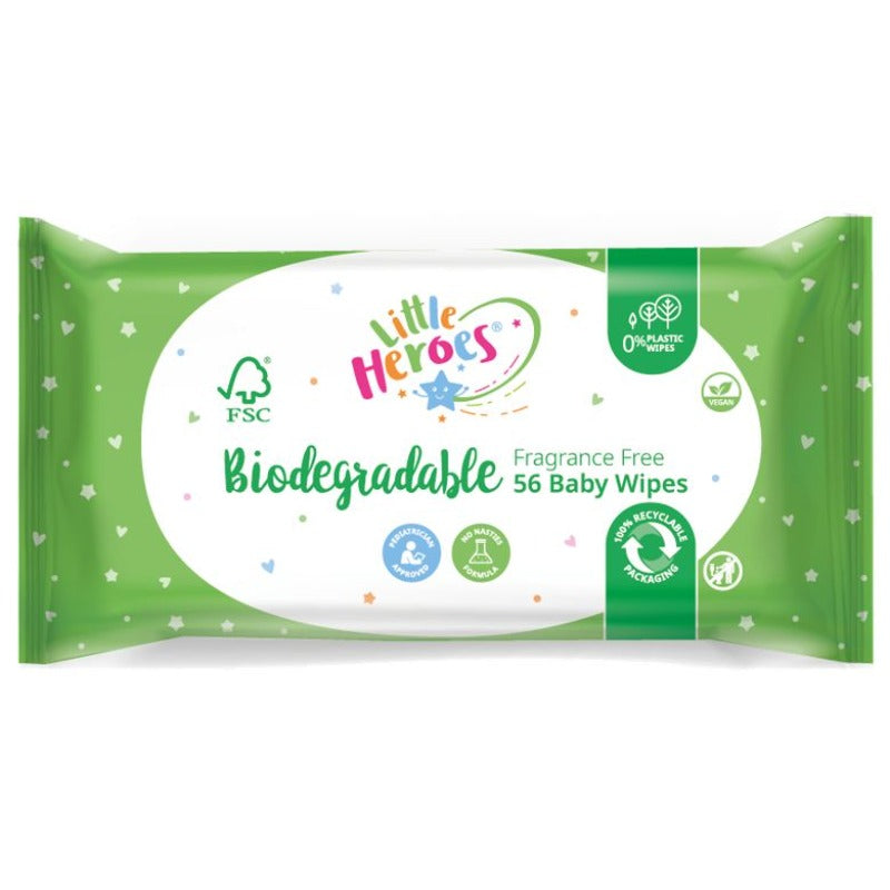 Little Heroes Baby Wipes Biodegradable 56 Sheets