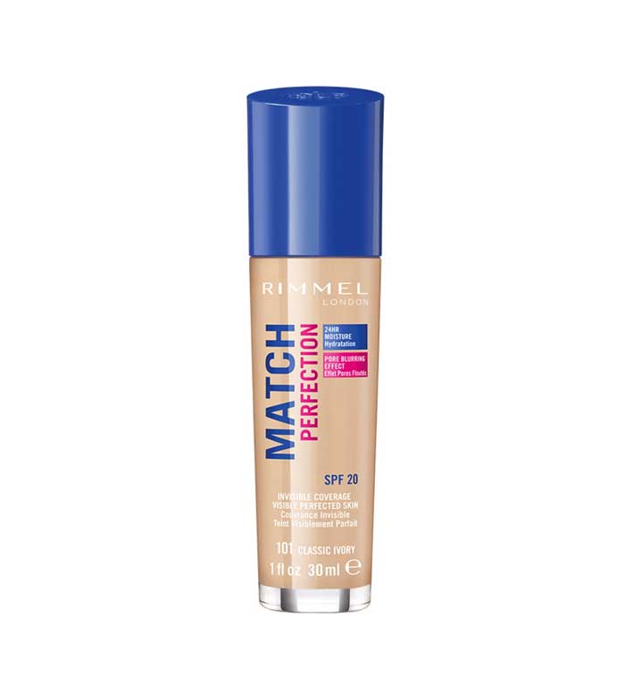 Rimmel London Match Perfection 24HR Hydration Foundation 101 Classic Ivory