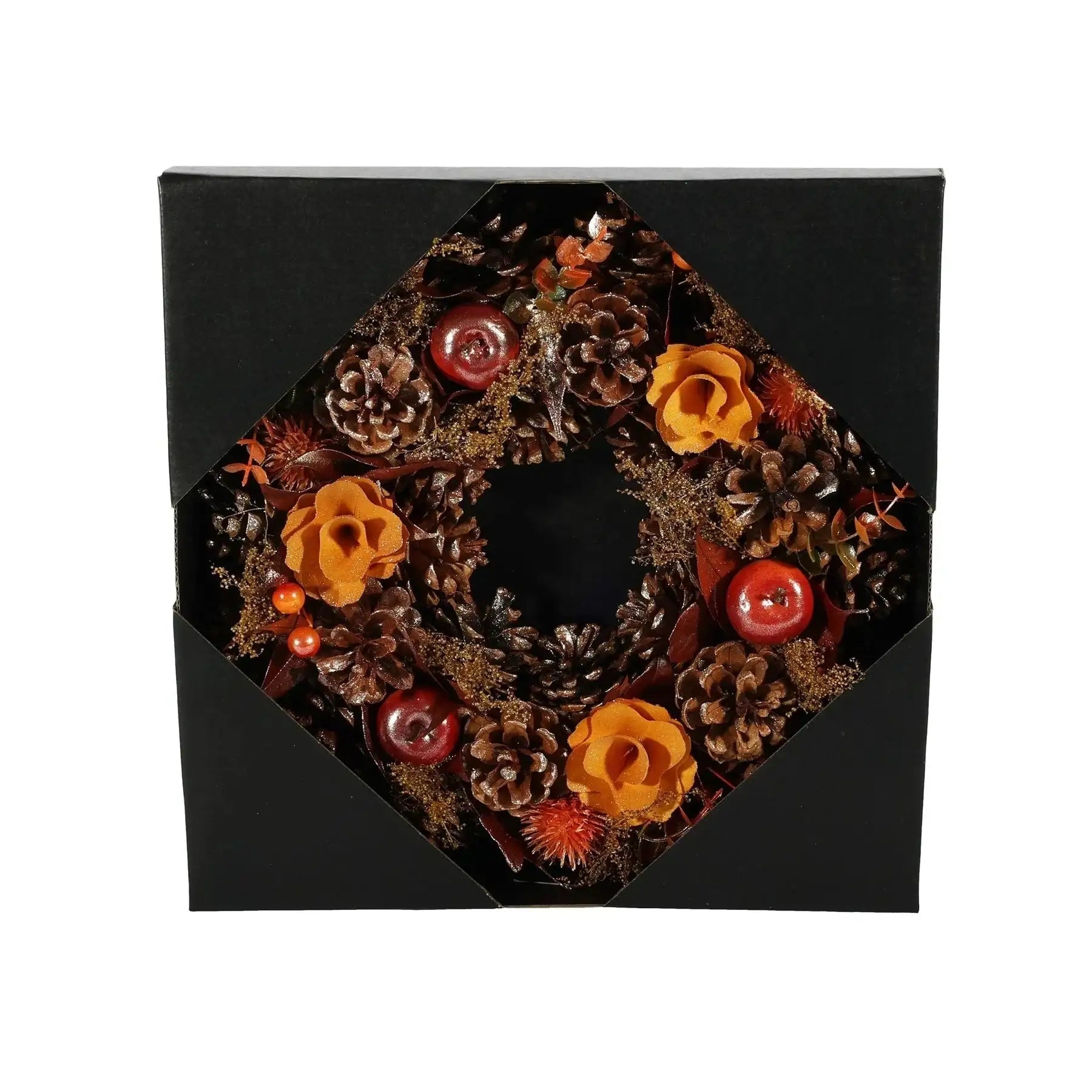Autumn Wreath – Flowers, Apples & Pine Cones, 30 cm autumn home decor