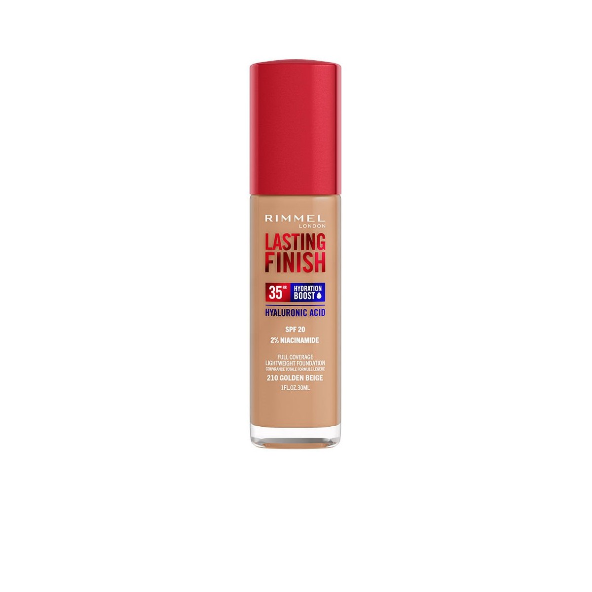 Rimmel Lasting Finish 35HR Hydrating Boost Foundation 210 Golden Beige