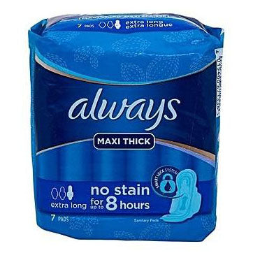 Always Maxi Thick Extra Long Sanitary Towels 7 Pack