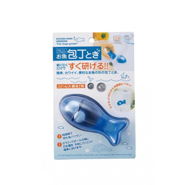 Compact blue Marna K257 knife sharpener with ceramic sharpening wheels