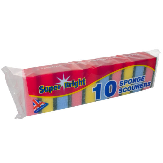 Super Bright Sponge Scourers 10 Pack