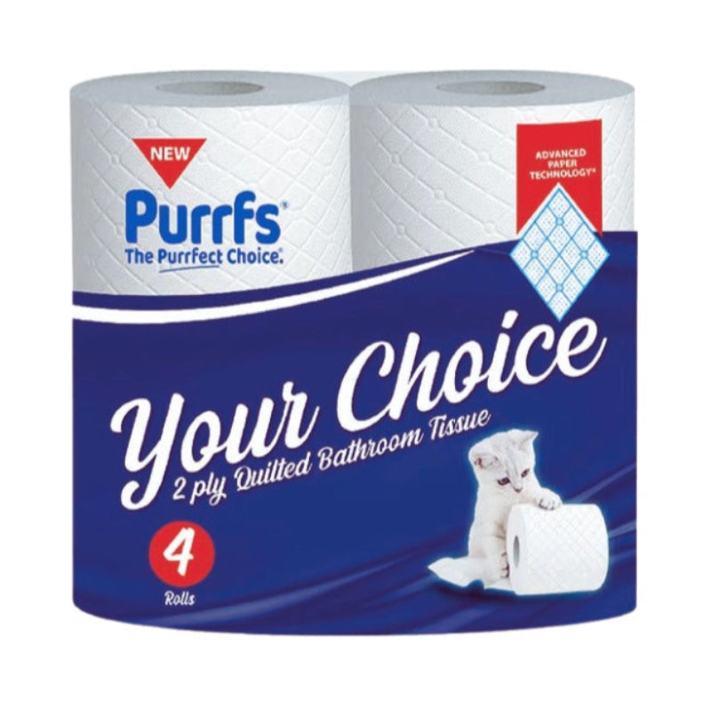 Purrfs The Purrfect Choice 2 Ply Toilet Roll 4 Pack
