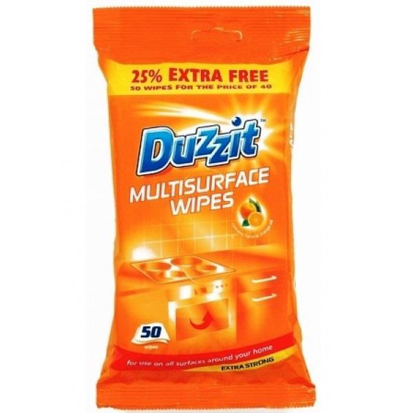 Duzzit Multisurface Jumbo Cleaning Wipes with Orange Oil 50 Pack