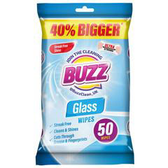 Buzz Glass Wipes 50pk