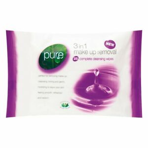 Pure 3 in 1 Makeup Removal Cleansing Wipes 25 Pack