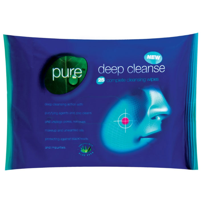 Pure Deep Cleanse Facial Wipes 25 Pack