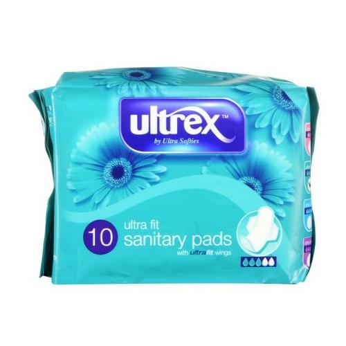 Ultrex Ultra Fit Sanitary Pads with Wings 10 Pack