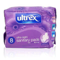 Ultrex Ultra Night Sanitary Pads with Wings 8 Pack