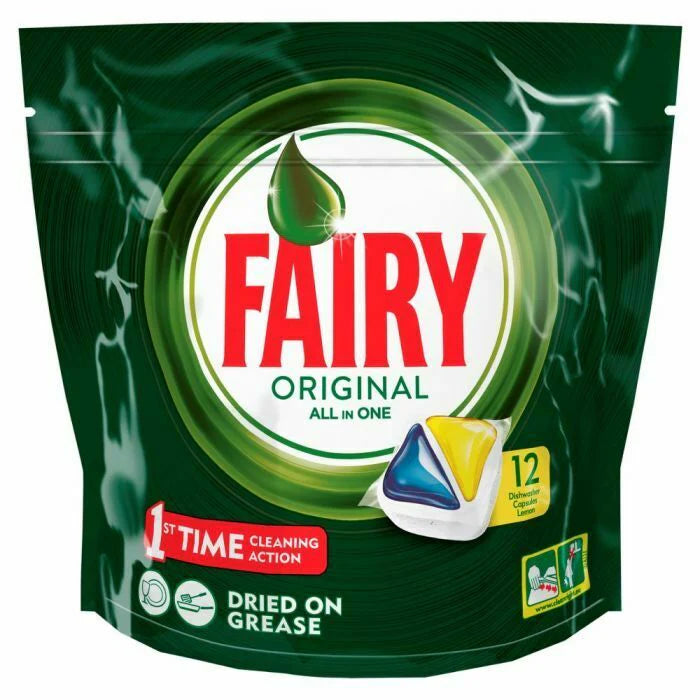 Fairy Original All in One Dishwasher Liquid Pods Lemon 12 Pods