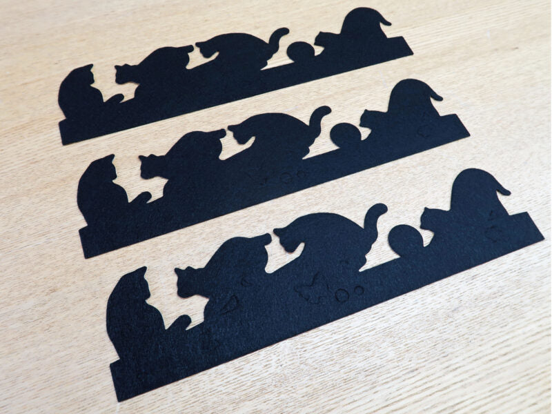 Three KOKUBO Cat design condensation absorbing window strips