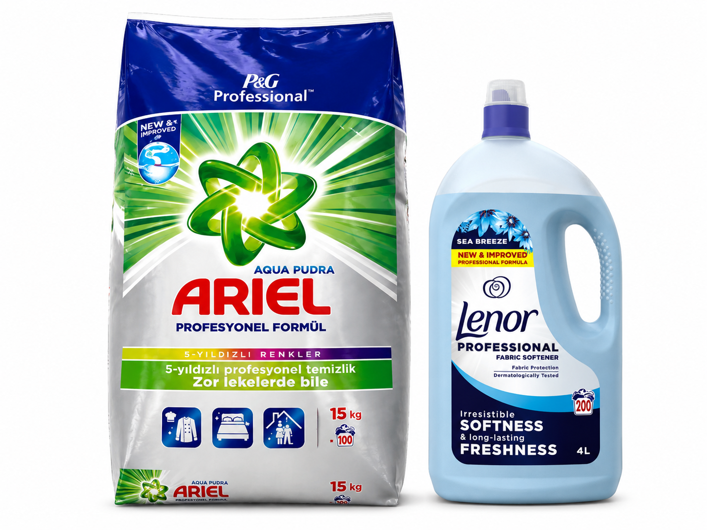 Mega Deal Ariel Laundry Powder 15kg + 4l Lenor Sea Breeze