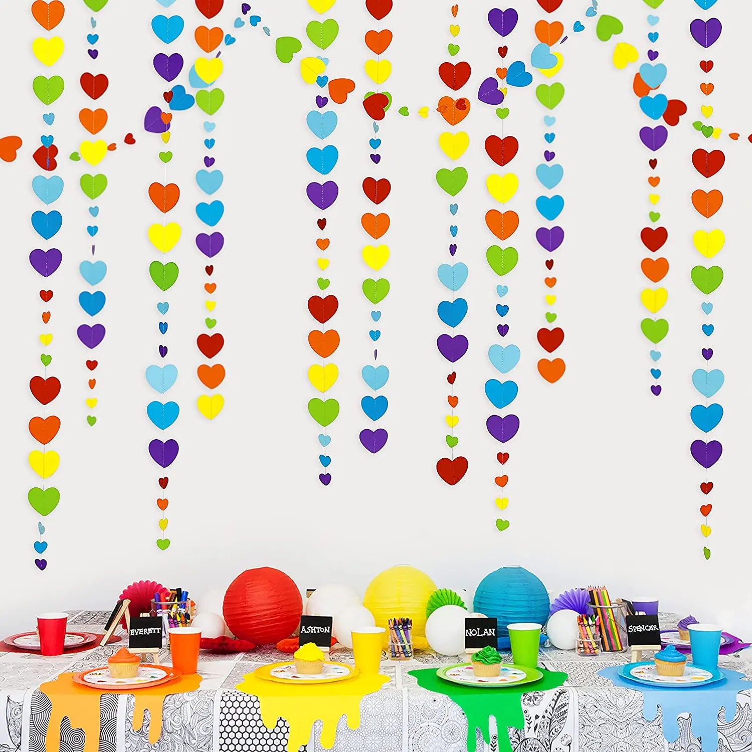 Autumn Heart Paper Garland – 4m Hanging Decoration