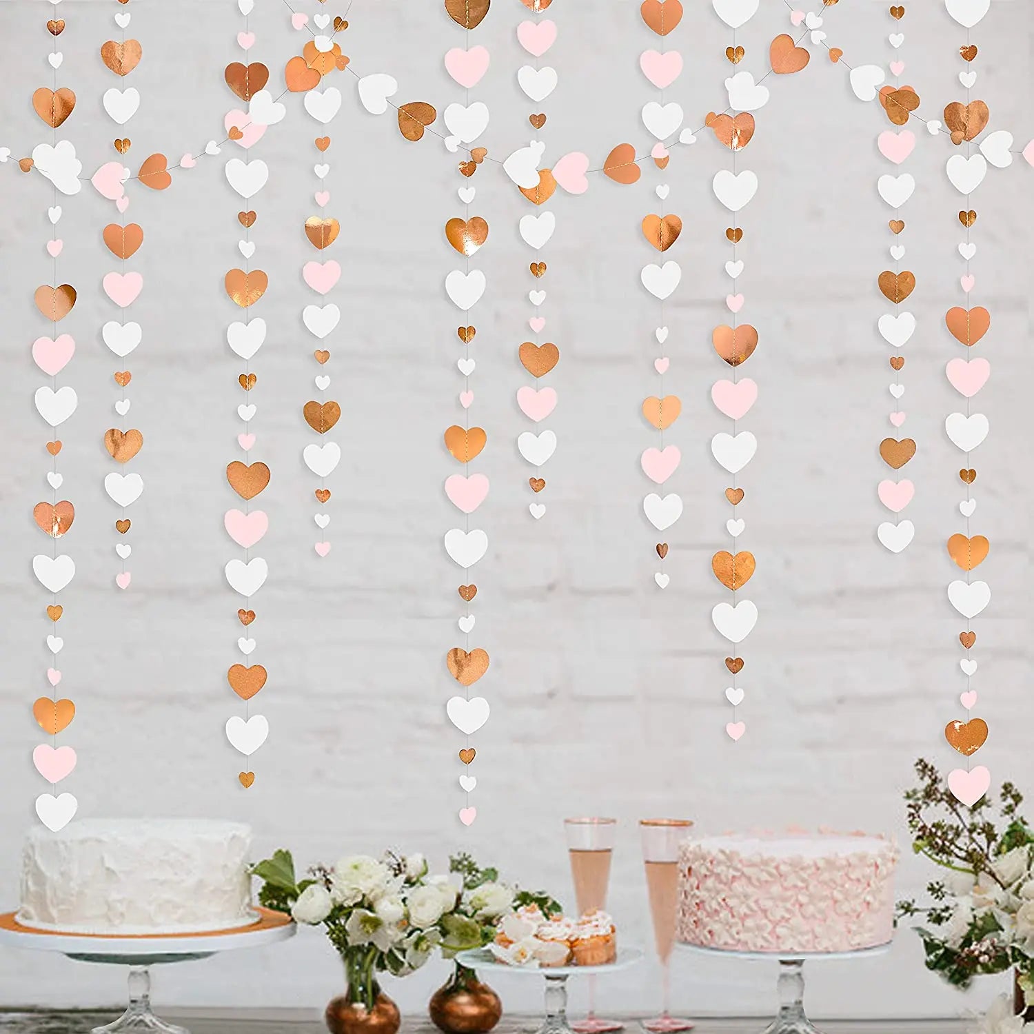 Autumn Heart Paper Garland – 4m Hanging Decoration