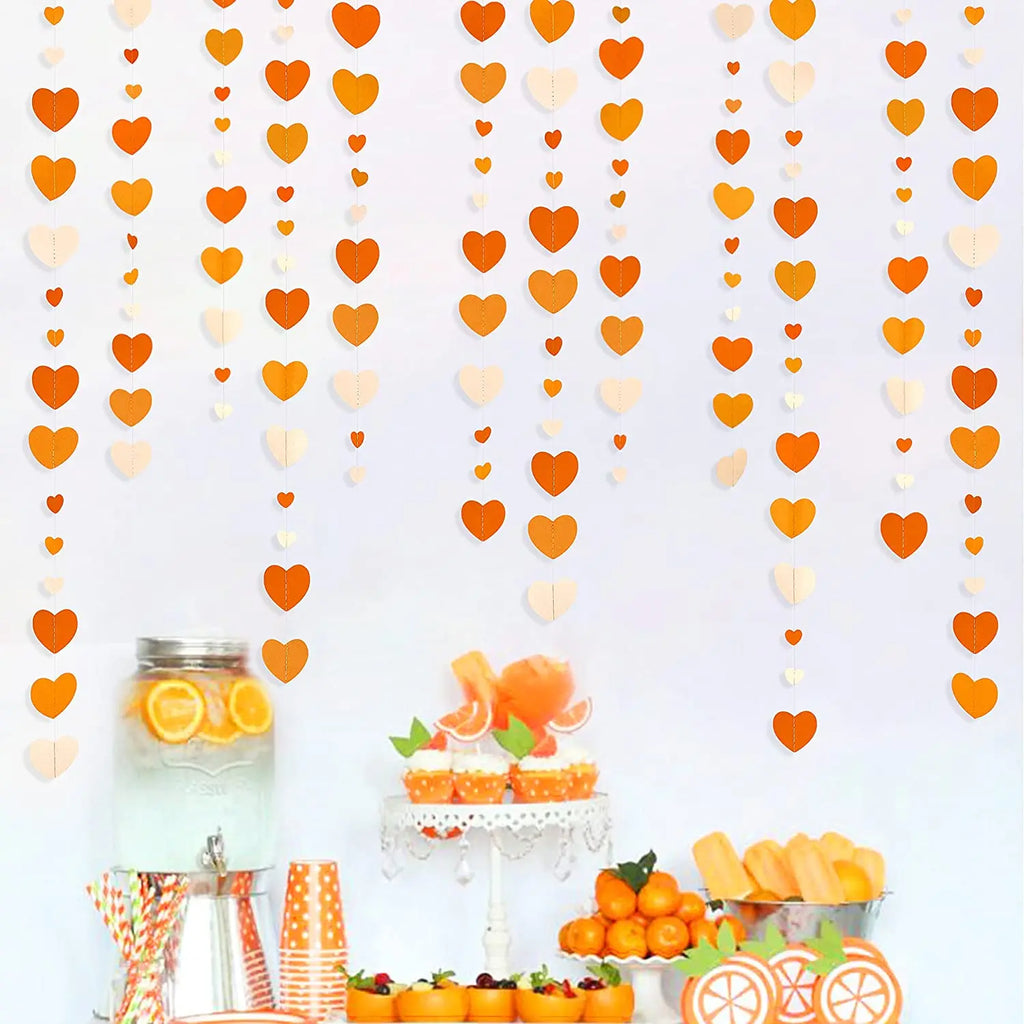 Autumn Heart Paper Garland – 4m Hanging Decoration