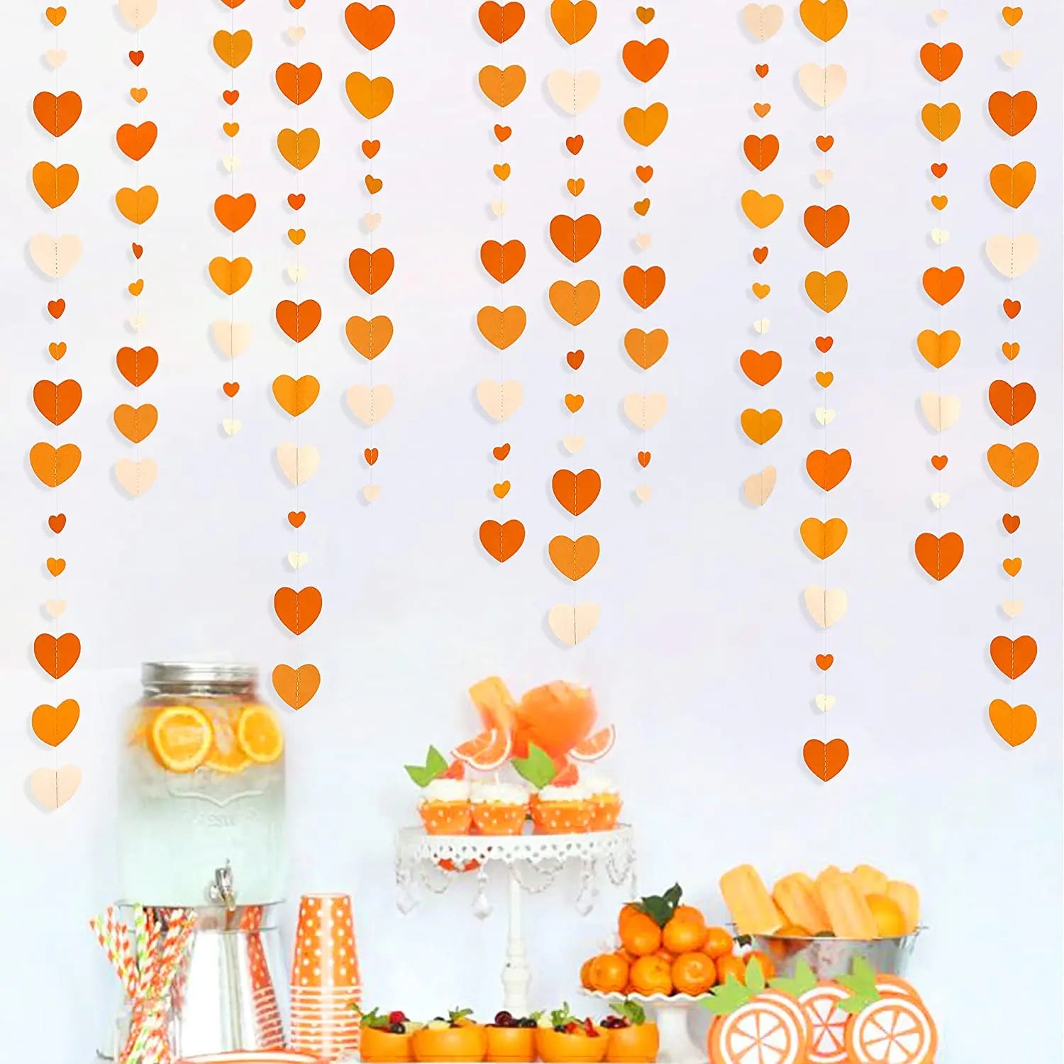 Autumn Heart Paper Garland – 4m Hanging Decoration