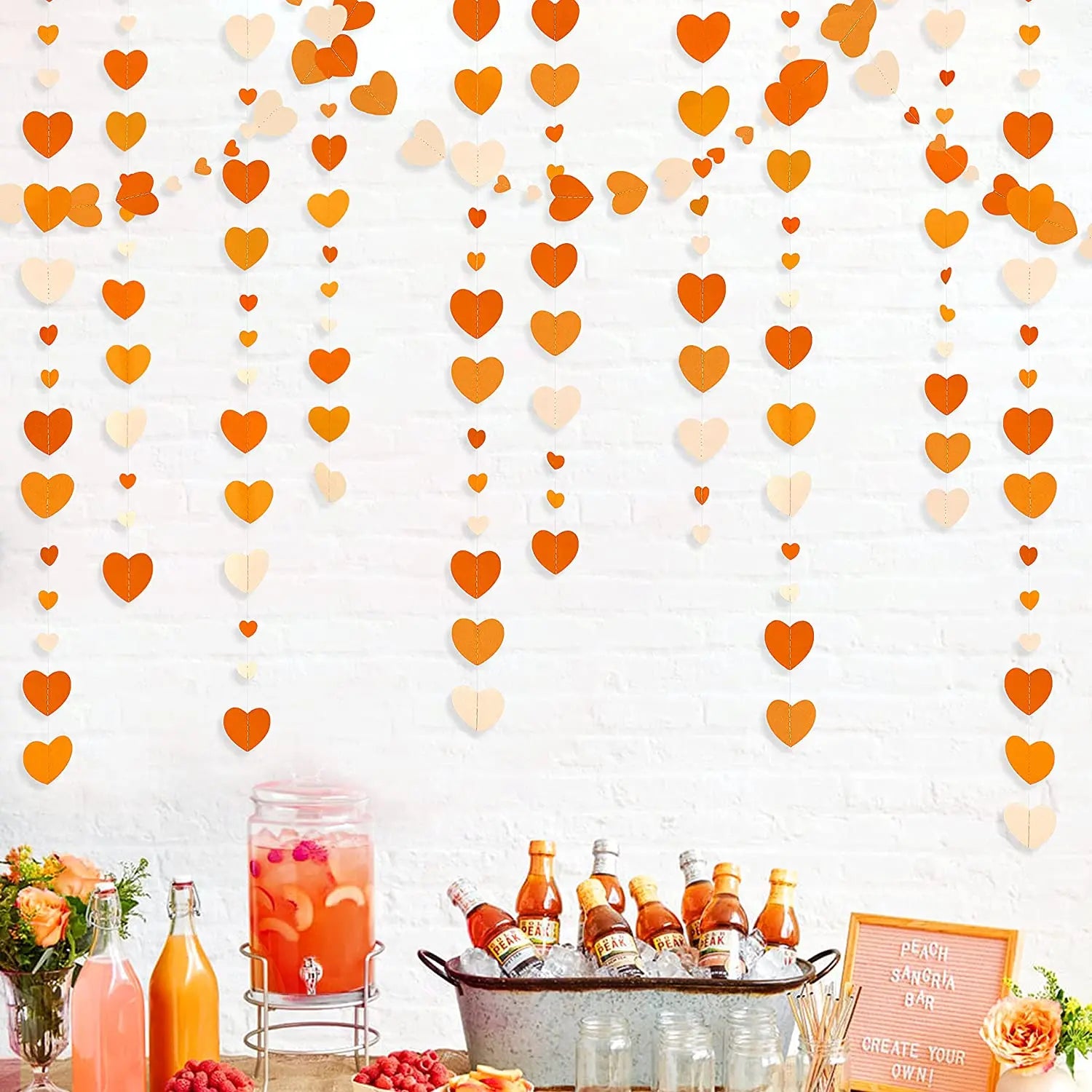 Autumn Heart Paper Garland – 4m Hanging Decoration
