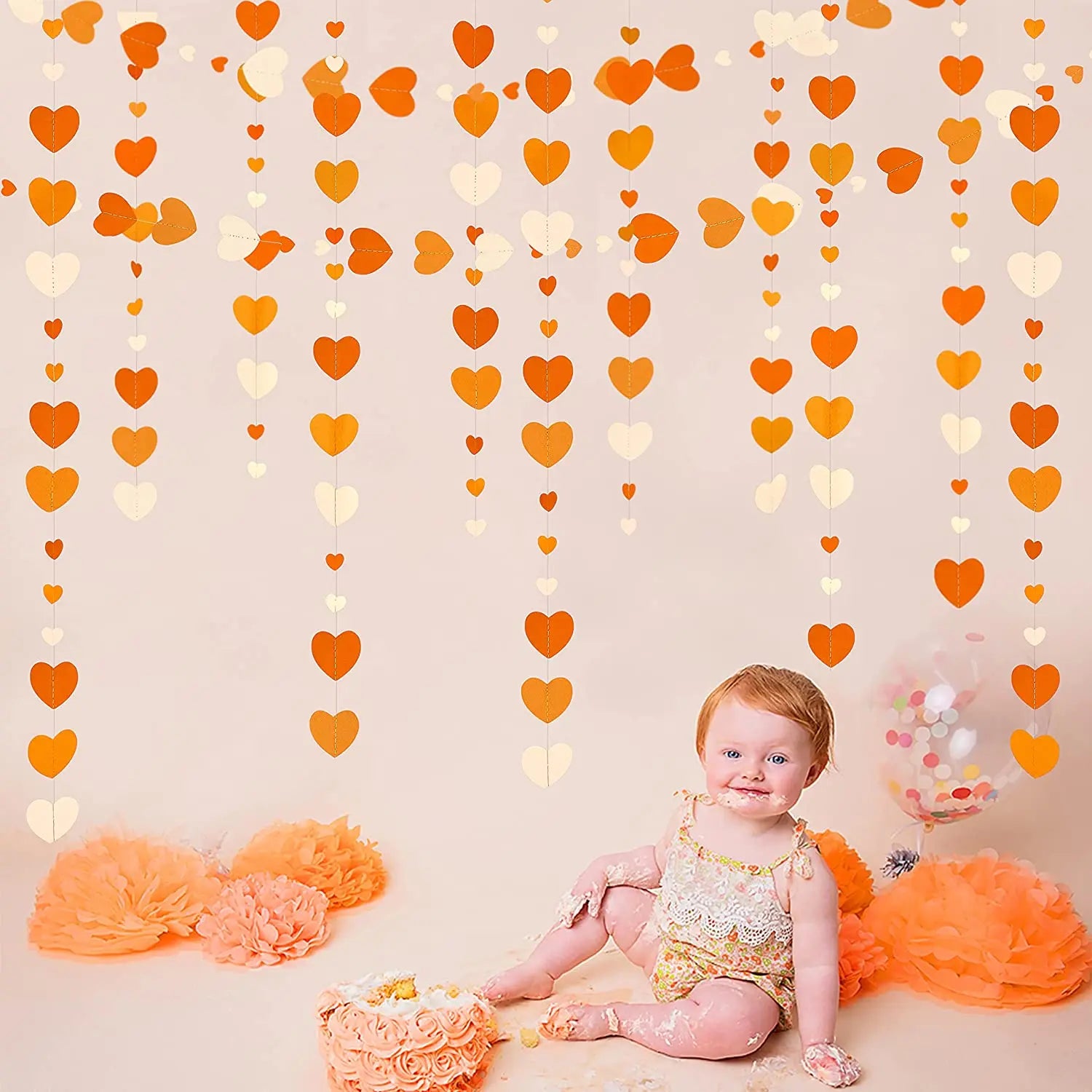 Autumn Heart Paper Garland – 4m Hanging Decoration