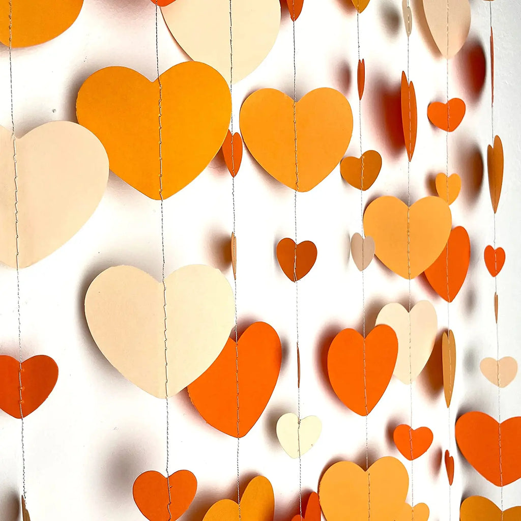Autumn Heart Paper Garland – 4m Hanging Decoration