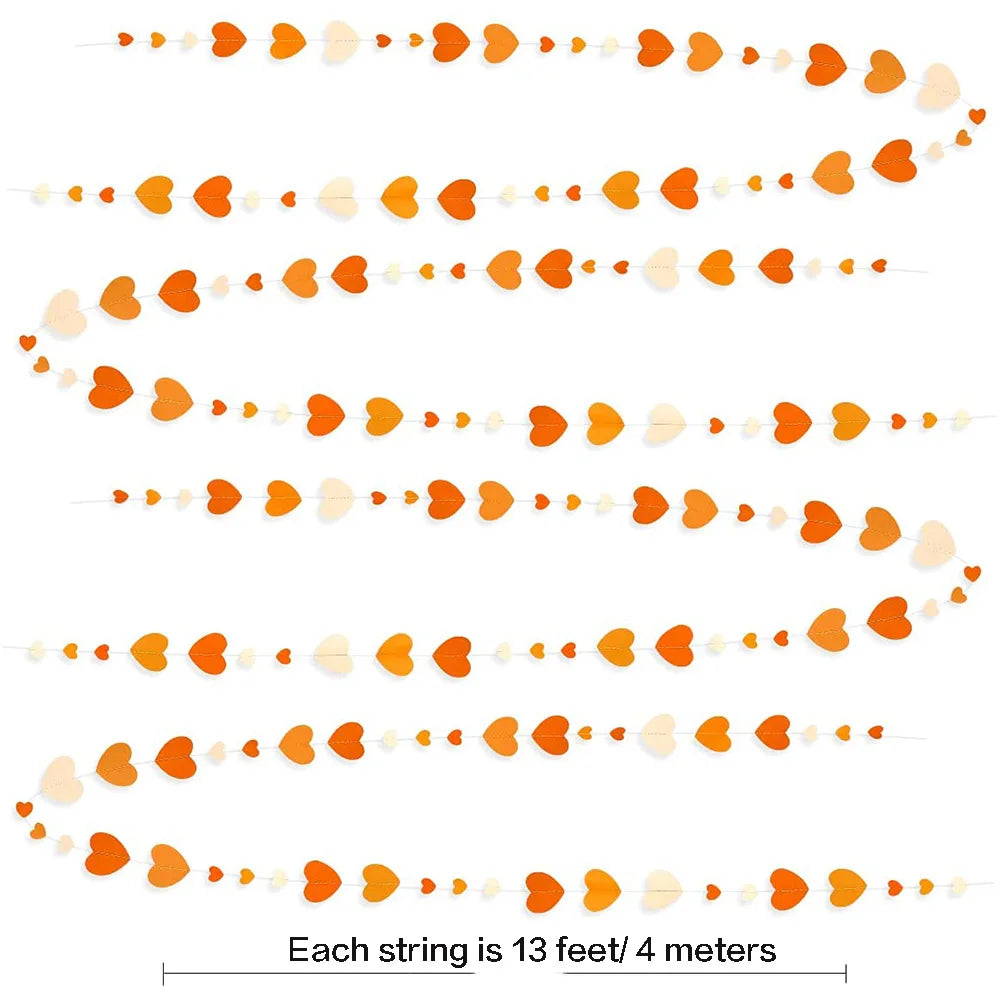 Autumn Heart Paper Garland – 4m Hanging Decoration
