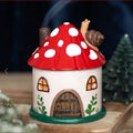 Mushroom House Resin Incense Cone Burner autumn home decor