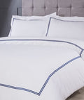 Emma Barclay Carlton Embroidered Oxford Pillowcase Duvet Set – Navy bedding set