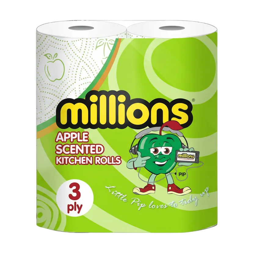 Millions Apple 3 Ply Kitchen Towel 2 Roll Pack