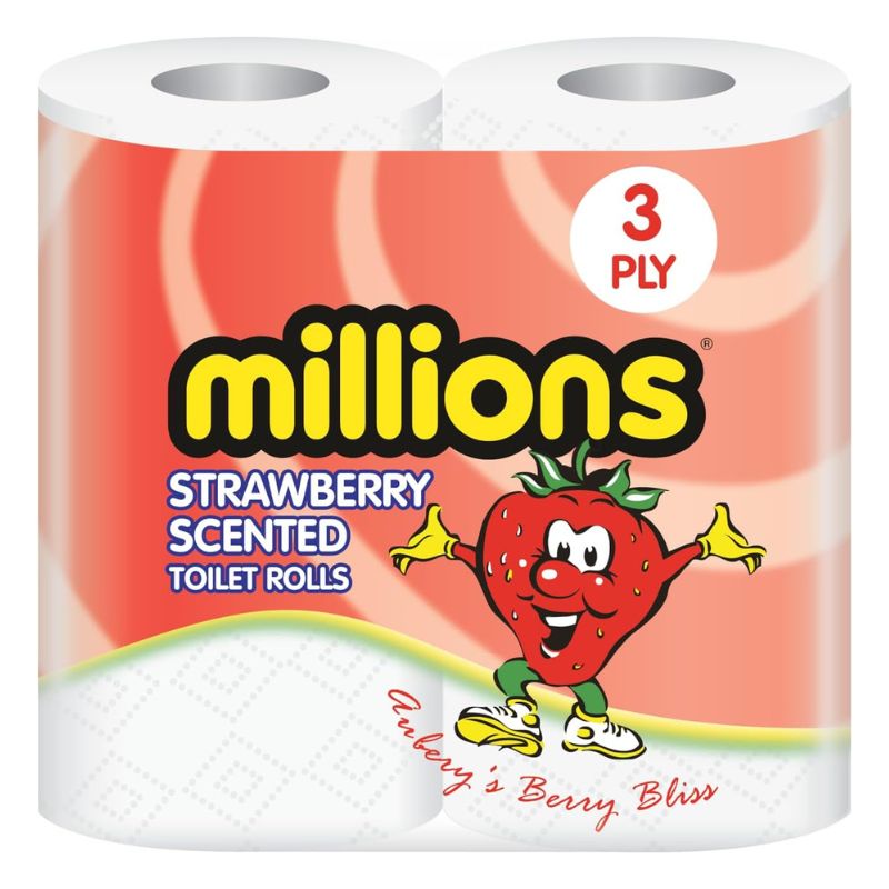 Millions Toilet Paper Strawberry Scented 3Ply 4 Pack