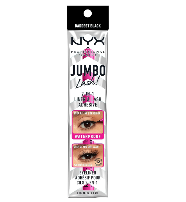NYX Professional Makeup Jumbo Lash 2in1 Liner & Lash Adhesive - 01 BADDEST BLACK