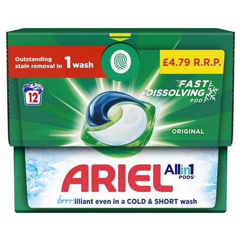 Ariel All in 1 Laundry Washing Pods Original 12w PMP £4.79