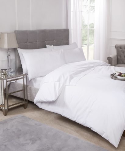 Emma Barclay Percale 180TC Easy-Care Polycotton Duvet Set – White bedding set