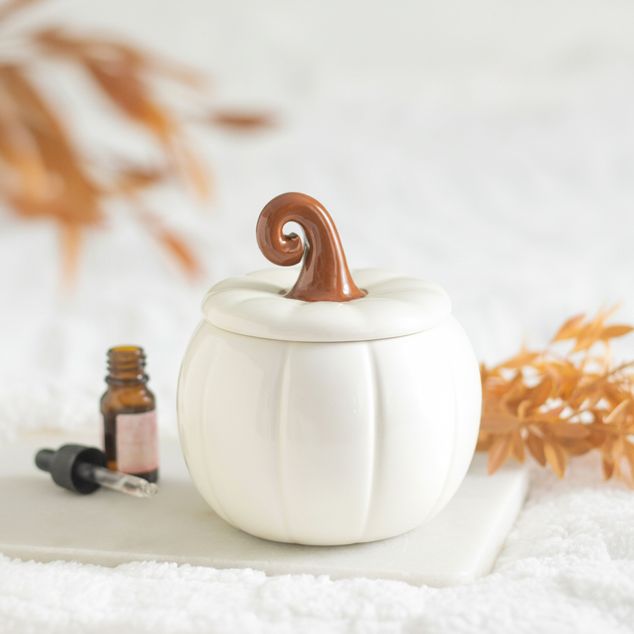 White Curly Pumpkin Oil Burner autumn home decor