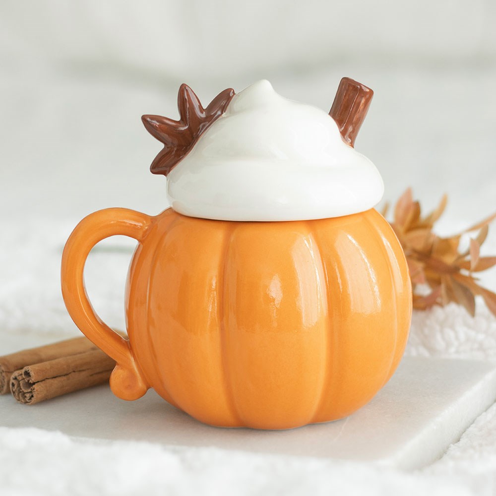 Pumpkin Cream Lidded Mug autumn home decor