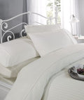 Emma Barclay Carlton 300TC Cotton Sateen Stripe Duvet Set – Cream bedding set