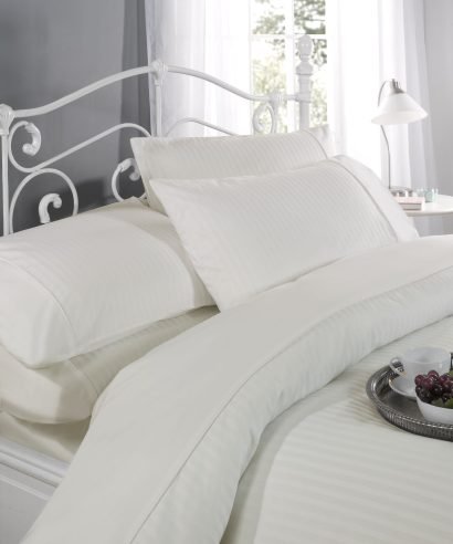 Emma Barclay Carlton 300TC Cotton Sateen Stripe Duvet Set – Cream bedding set