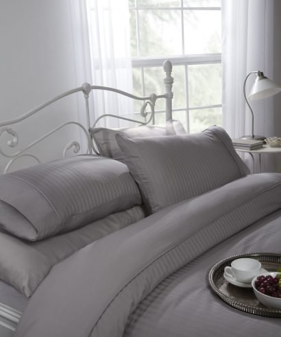 Emma Barclay Carlton 300TC Cotton Sateen Stripe Duvet Set – Silver bedding set