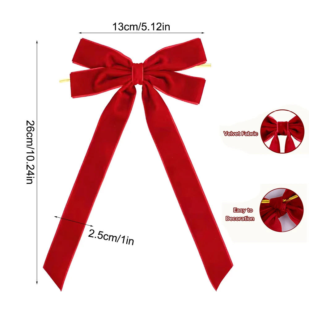 Velvet Christmas Bows – 6, 12 or 20 Pack - view 7 - LOWZY