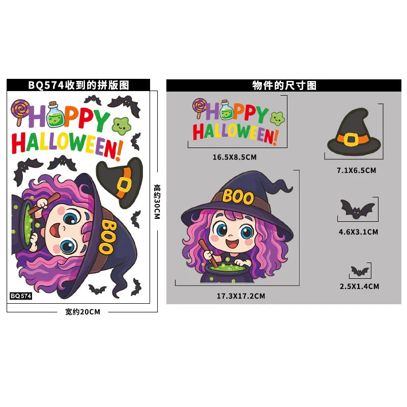 Halloween Window Stickers – Pumpkins, Bats & Ghosts