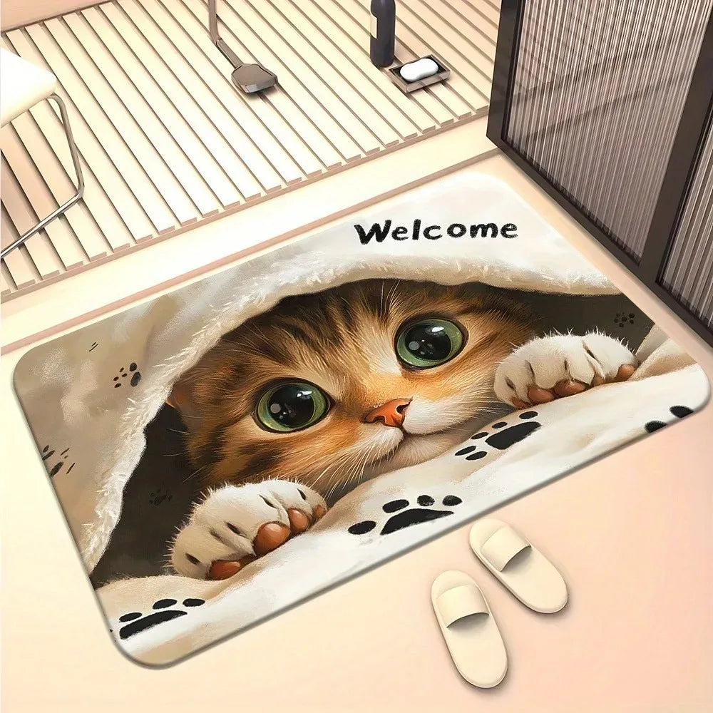 Kitten Print Decorative Doormat