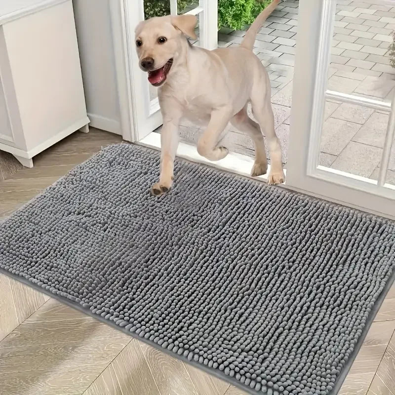 Grey Washable Dog Doormat for Muddy Paws