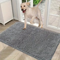 Grey Washable Dog Doormat for Muddy Paws