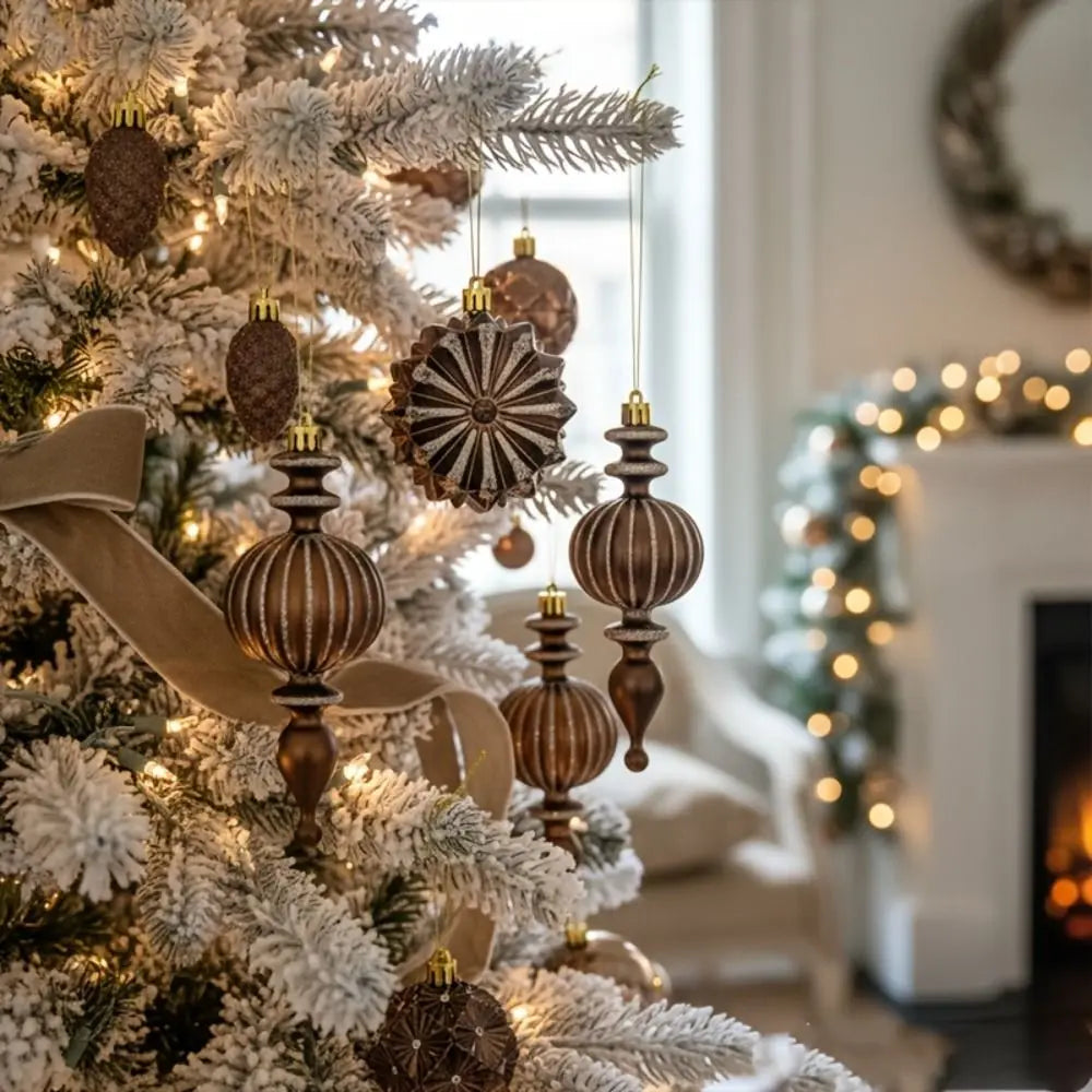 Metallic Brown Christmas Baubles – 52 Pack - view 6 - LOWZY