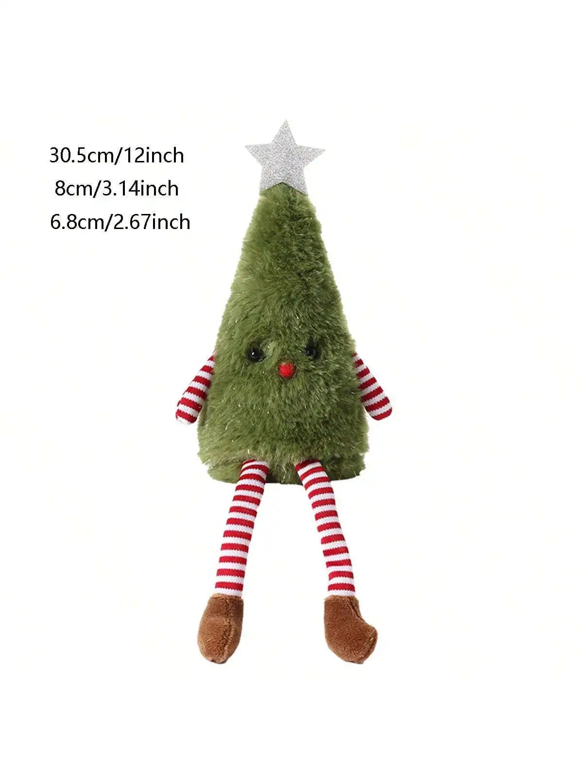 Plush Christmas Tree Doll – White or Green Festive Décor