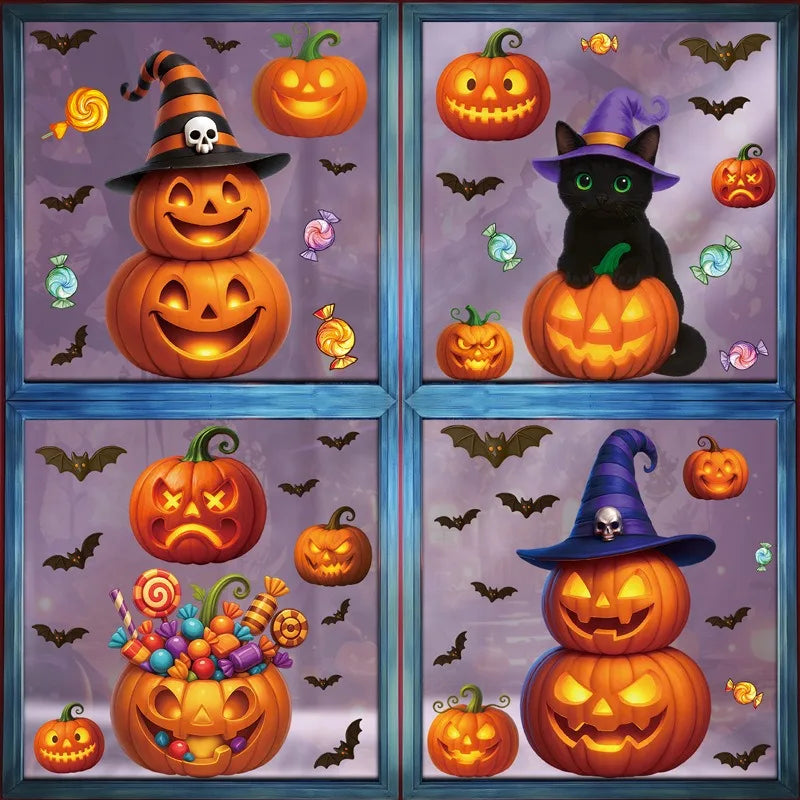 Halloween Window Stickers – Pumpkins, Bats & Ghosts