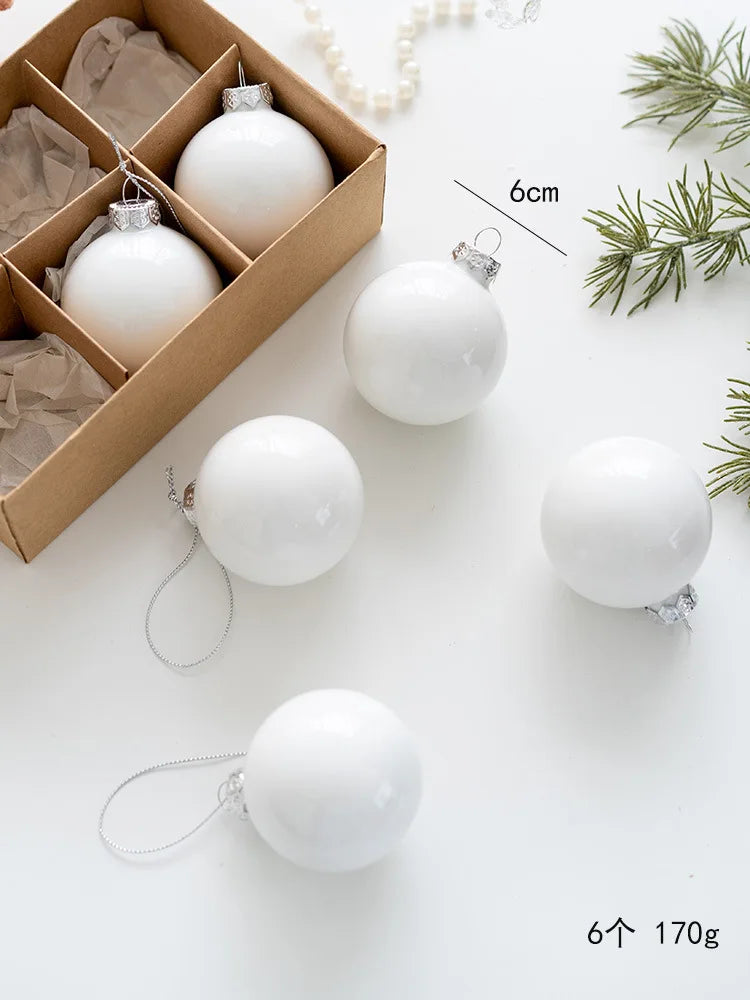 6cm Glass Christmas Baubles – 6 Pack - view 9 - LOWZY
