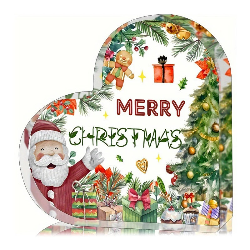 Acrylic Christmas Heart Table Decoration - LOWZY