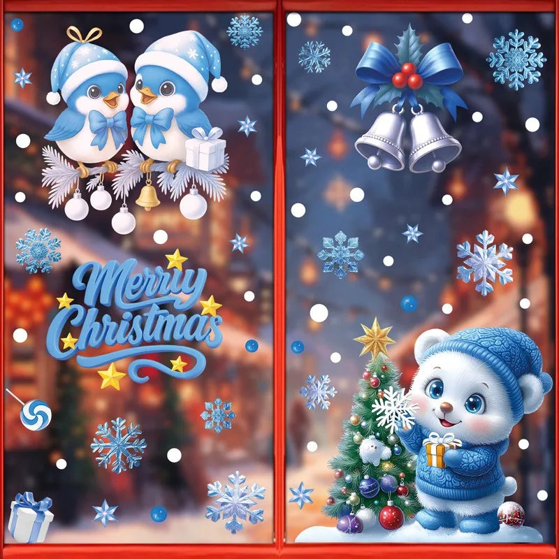 Christmas Window Stickers – Santa & Snowman Designs - C - LOWZY