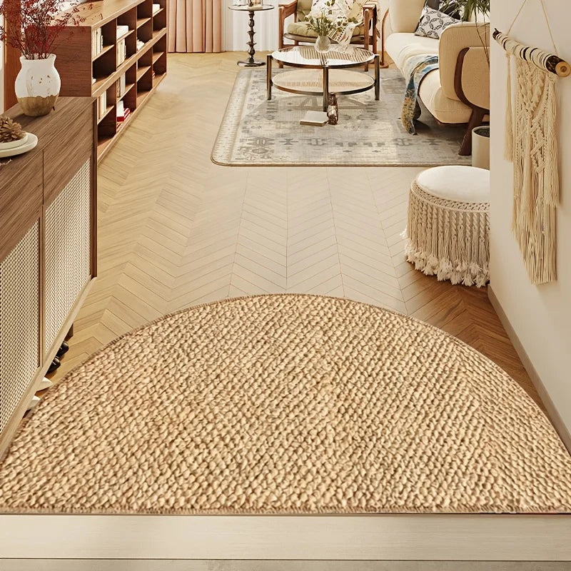 Brown Faux Jute Washable Doormat